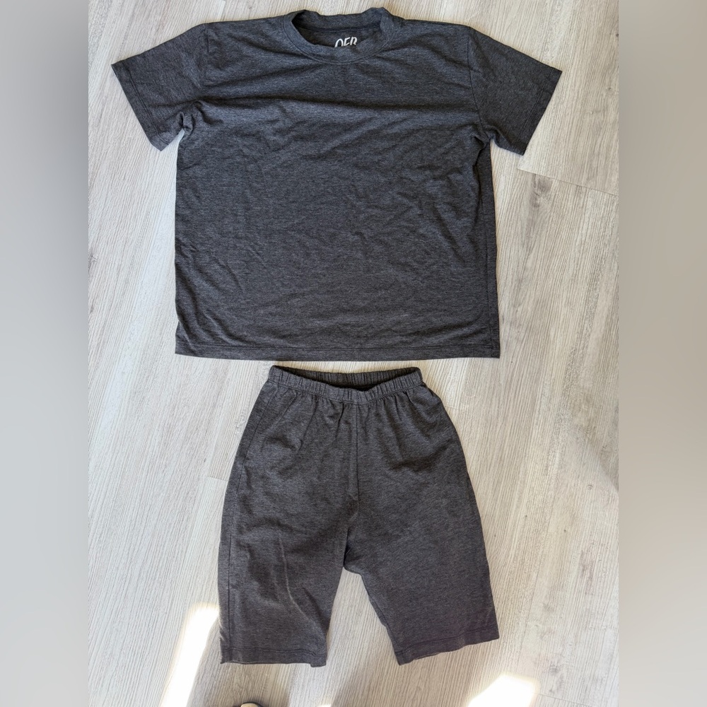 Charcoal Gray Loungewear Set - Tee & Bike